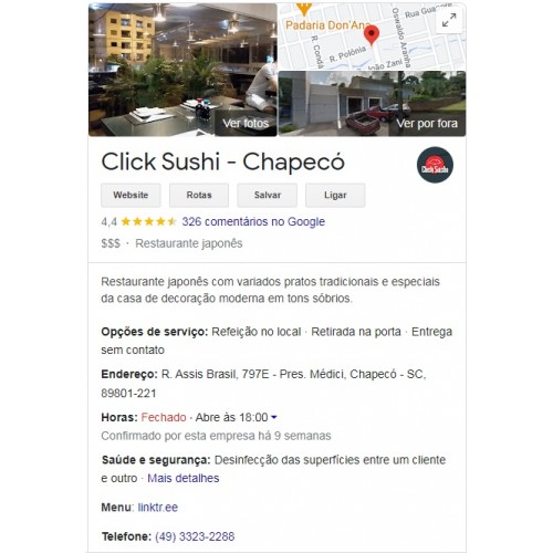Cliente -Click Sushi- Chapecó - SC